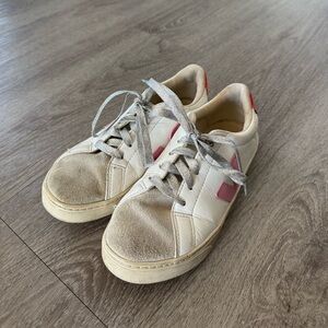 Girls pink and orange veja sneakers size 4